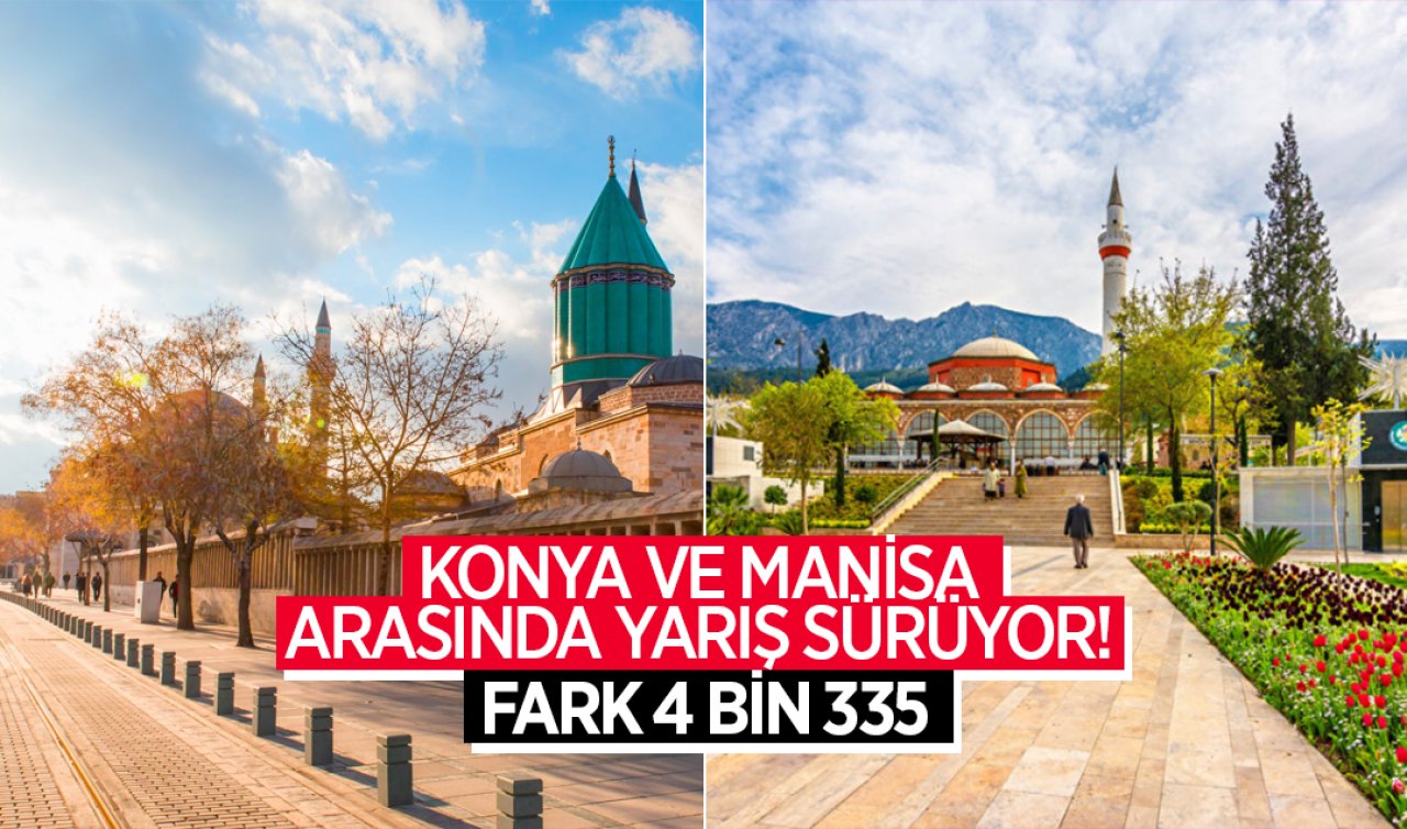 Konya ve Manisa arasında yarış sürüyor! Fark 4 bin 335