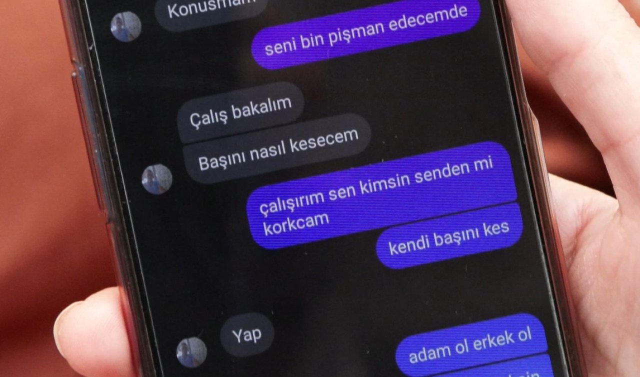  Boşanma aşamasındaki eşine “başını keseceğim’’ mesajı atıp evini taşladı