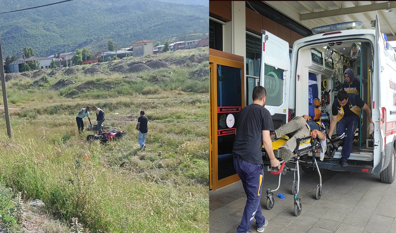  Konya’da motosiklet tarlaya devrildi: 1 yaralı   