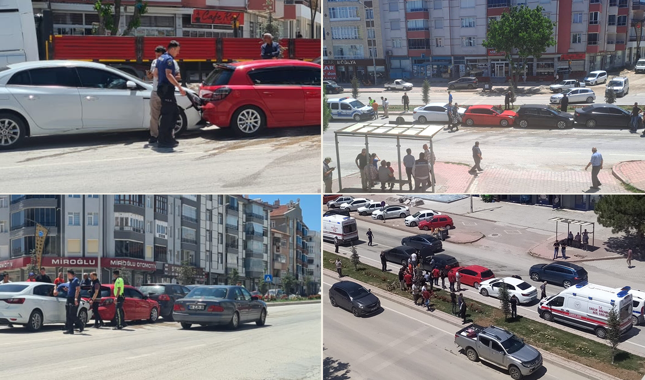  Konya’da 4 aracın karıştığı zincirleme trafik kazası: 2 yaralı 