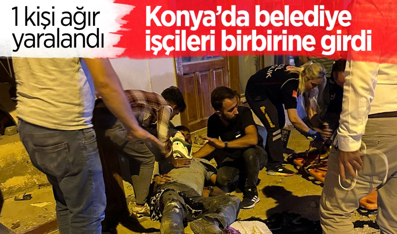  Konya’da belediye işçileri kavga etti! Minibüsü üstüne sürdü duvara sıkıştırdı