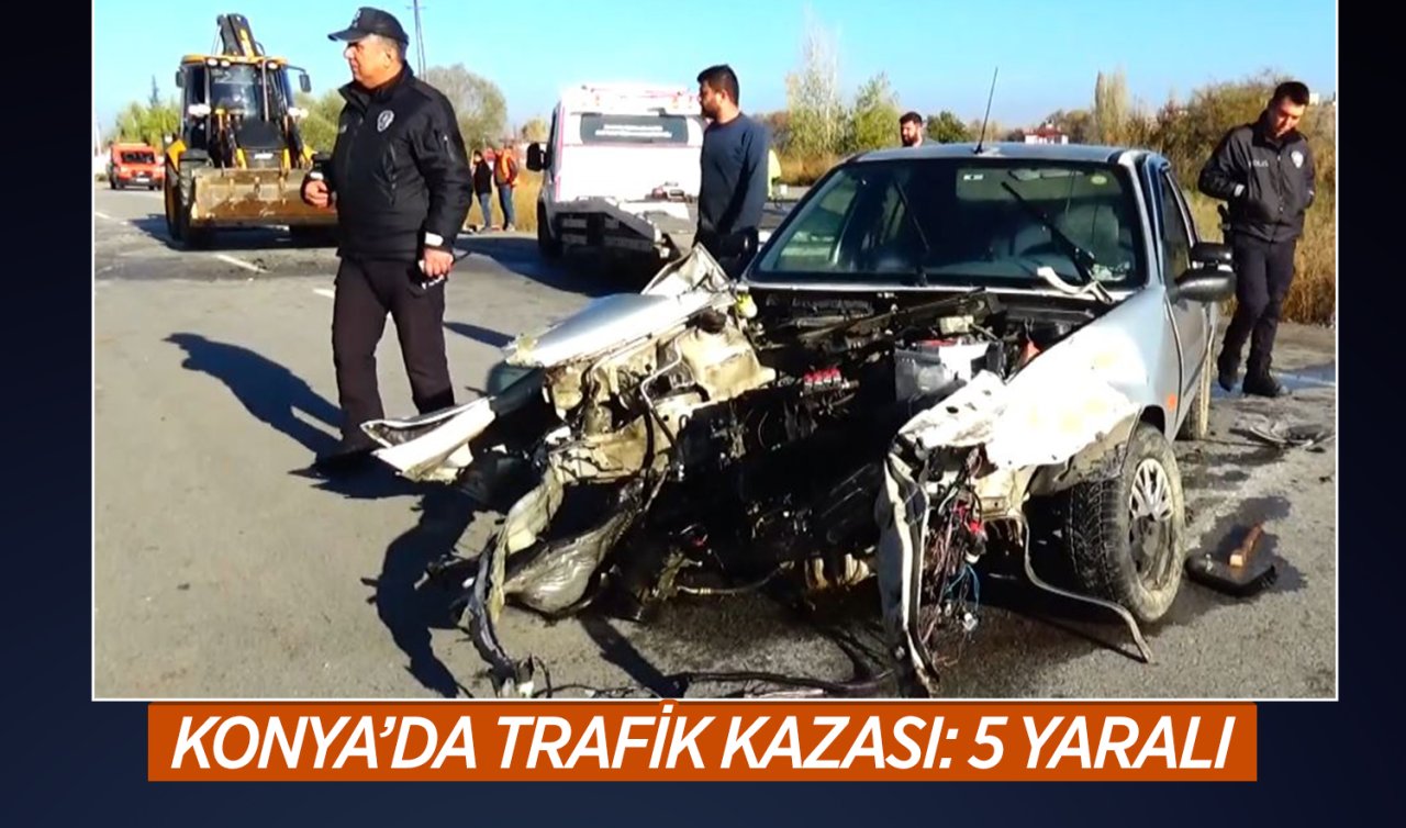  Konya’da iki otomobilin karıştığı kazada 5 kişi yaralandı