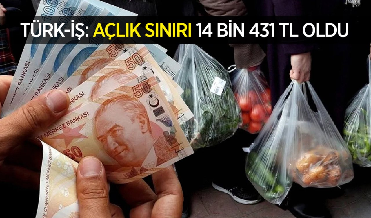  TÜRK-İŞ: Açlık sınırı 14 bin 431 TL oldu