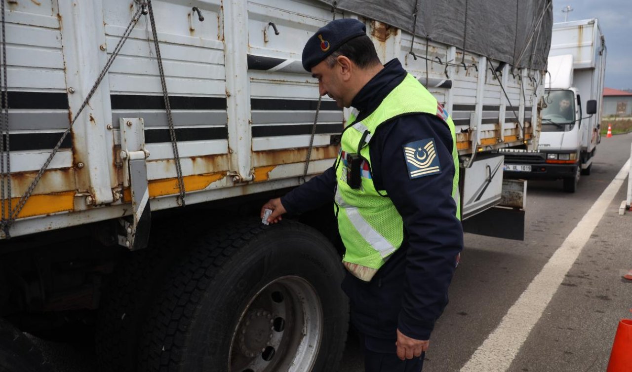  Kuzey Marmara Otoyolunda kış lastiği denetimi yapıldı