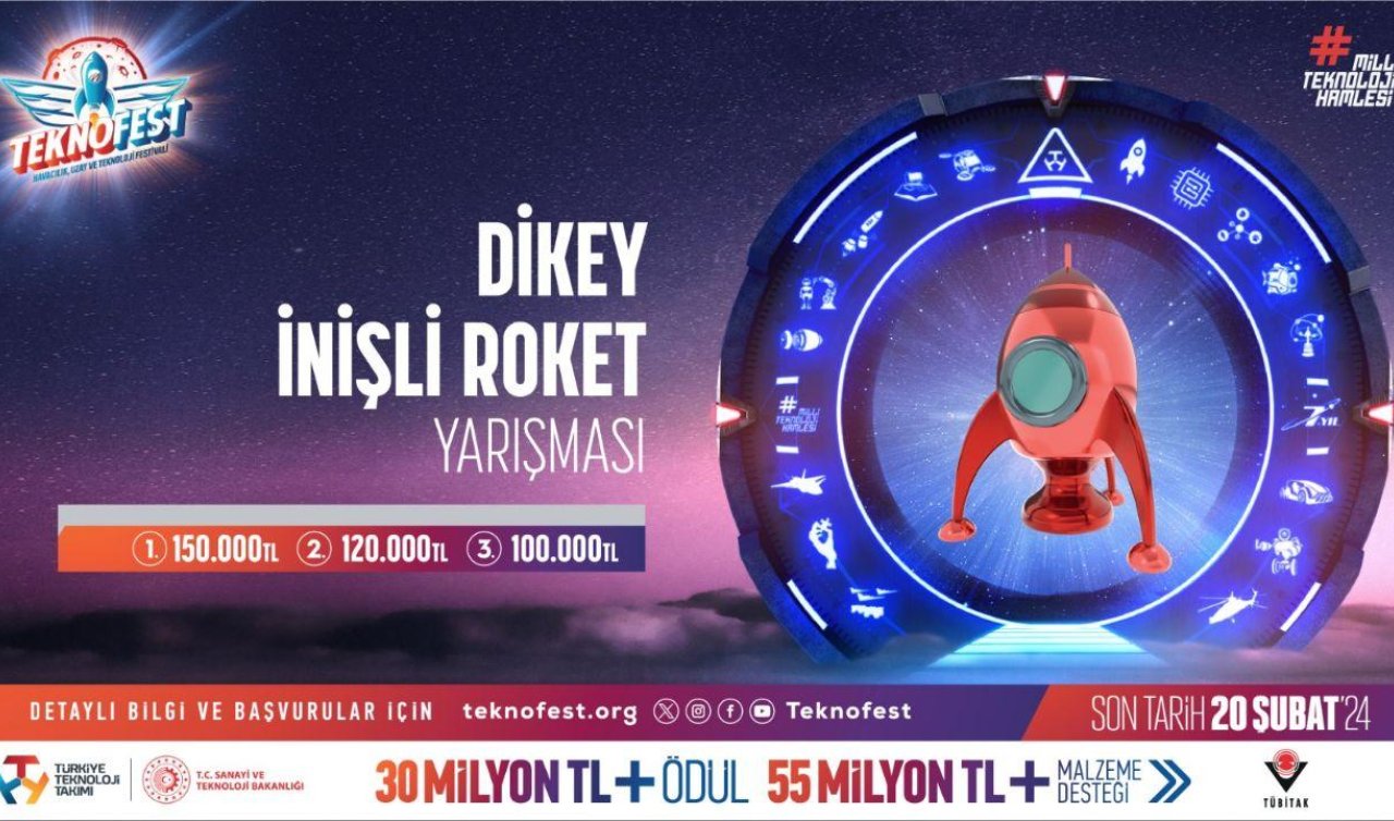  Teknofest Dikey inişli roket yarışması başvuruları başladı