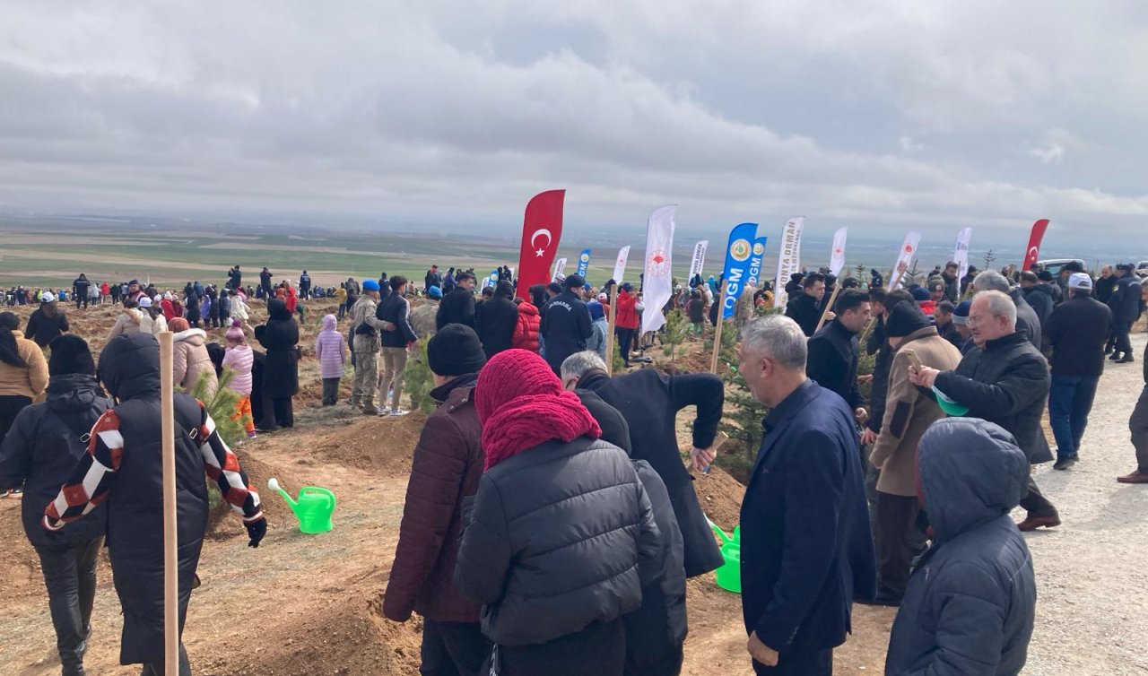  Konya’da Orman Haftası ile düzenlenen etkinlikte 10 bin fidan toprakla buluştu