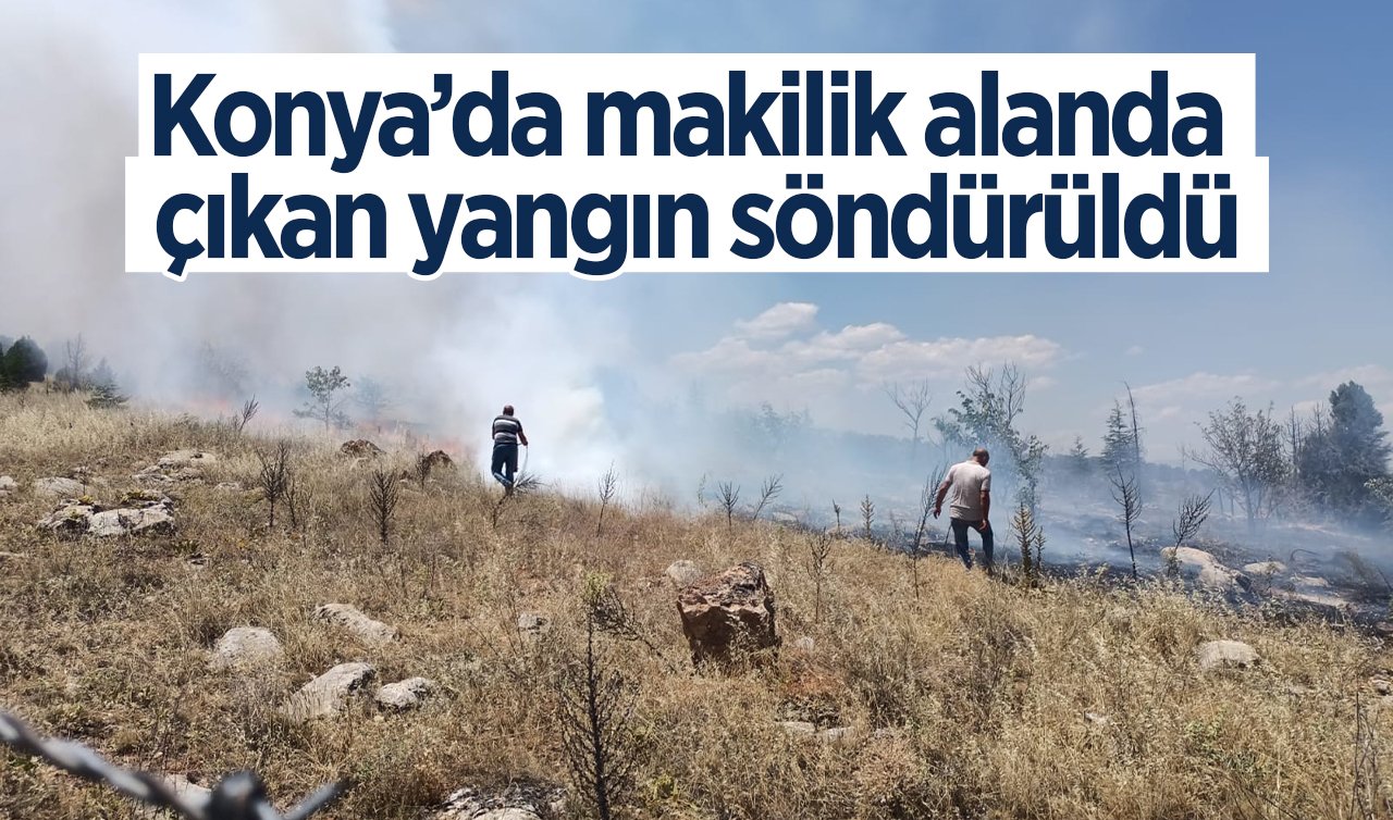 Konya’da makilik alanda çıkan yangın söndürüldü