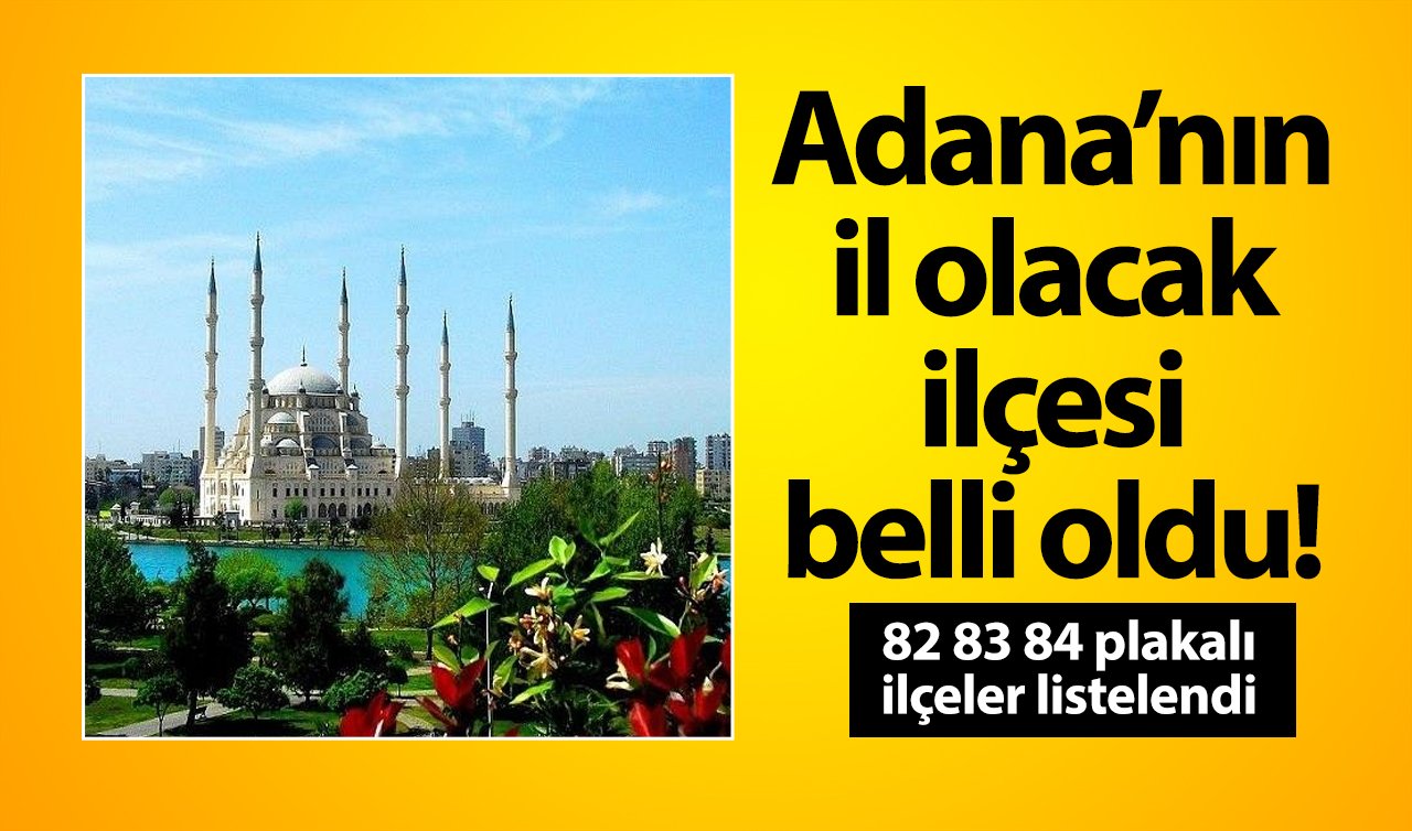 Adana’nın il olacak ilçesi belli oldu! 82 83 84 plakalı ilçeler listelendi 