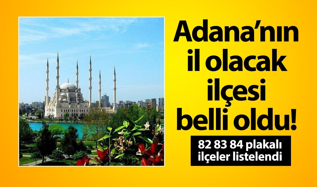 Adana’nın il olacak ilçesi belli oldu! 82 83 84 plakalı ilçeler listelendi