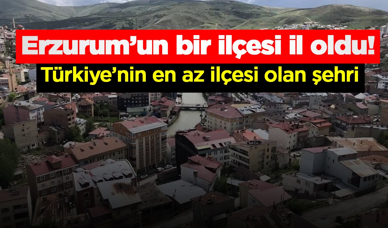 Erzurum’un bir ilçesi il oldu! Türkiye’nin en az ilçesi olan şehri