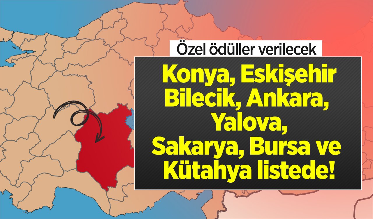  Konya, Eskişehir, Bilecik, Ankara, Yalova, Sakarya, Bursa ve Kütahya listede! Özel ödüller verilecek