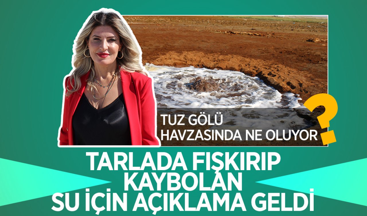  Tuz Gölü havzasında ne oluyor? Tarlada fışkırıp kaybolan su için açıklama geldi 