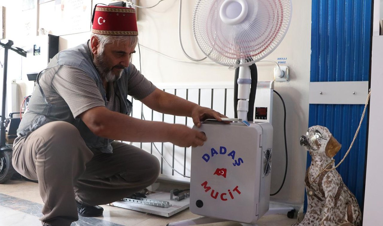 Atıl malzemelerden taşınabilir klima yaptı