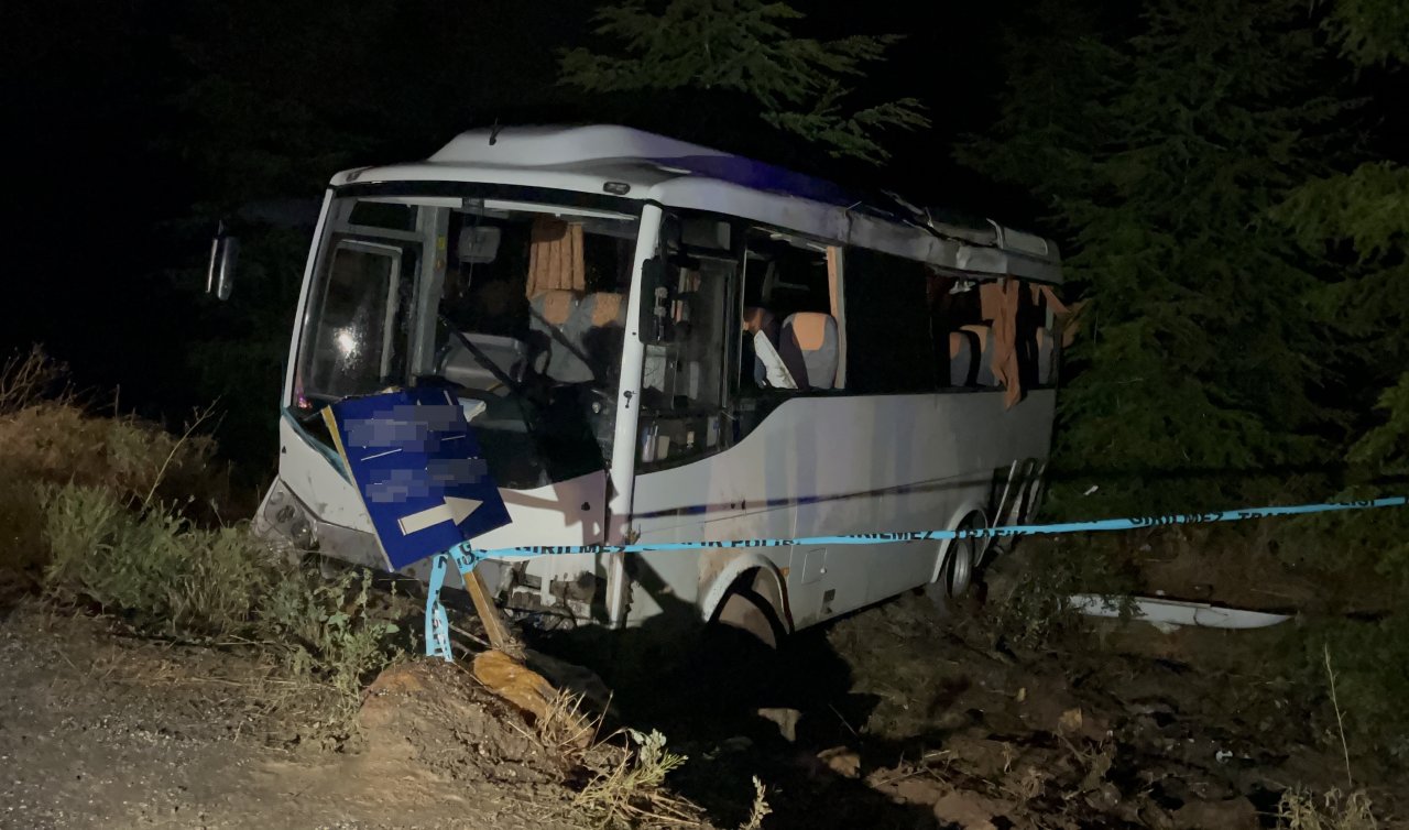  Polislerin taşındığı servis midibüsü yol kenarına düştü: 15 yaralı