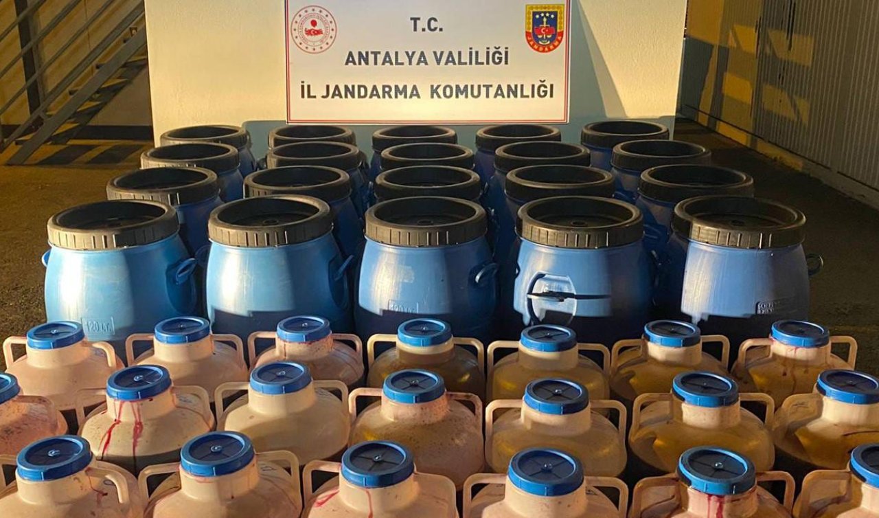 Antalya’da 4 bin litre sahte içki ele geçirildi