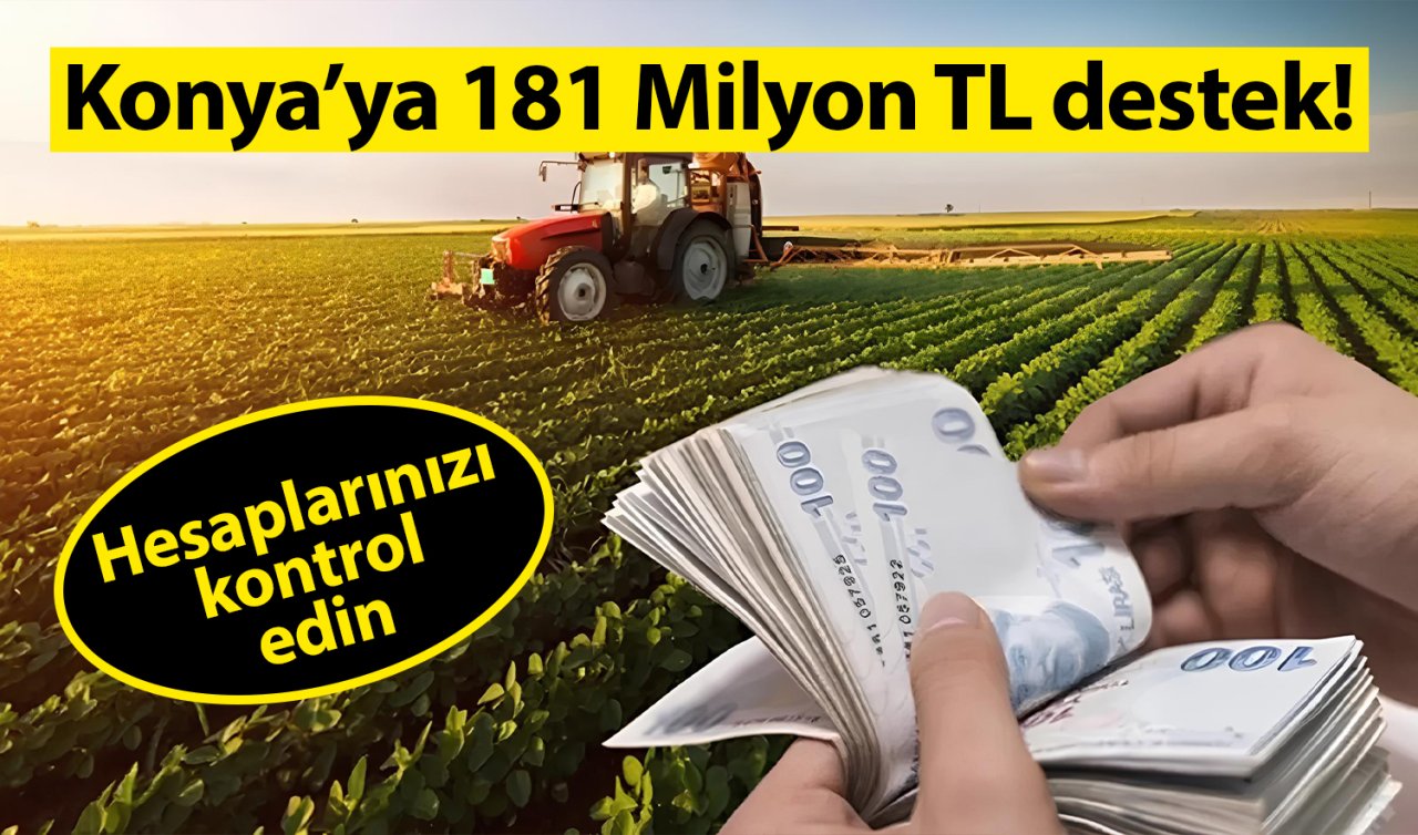  Konya’ya 181 Milyon TL destek! Hesaplarınızı kontrol edin 