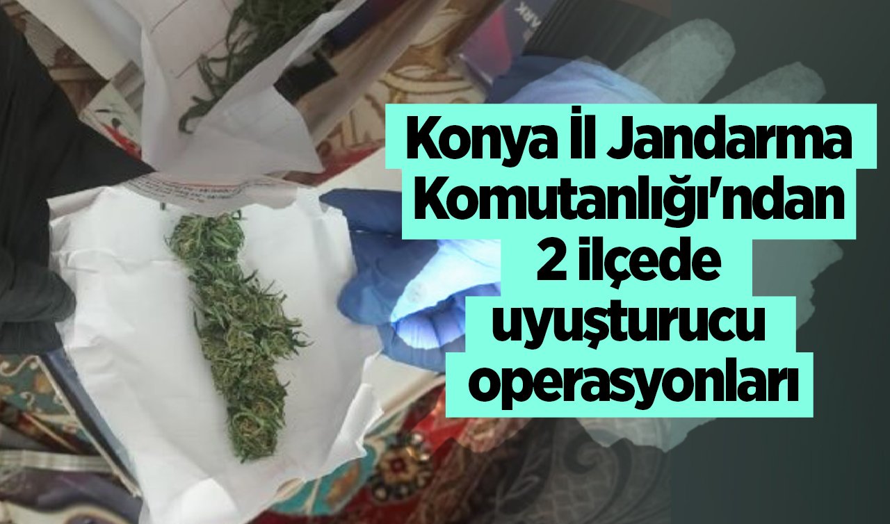 Konya İl Jandarma Komutanlığı’ndan 2 ilçede uyuşturucu operasyonları