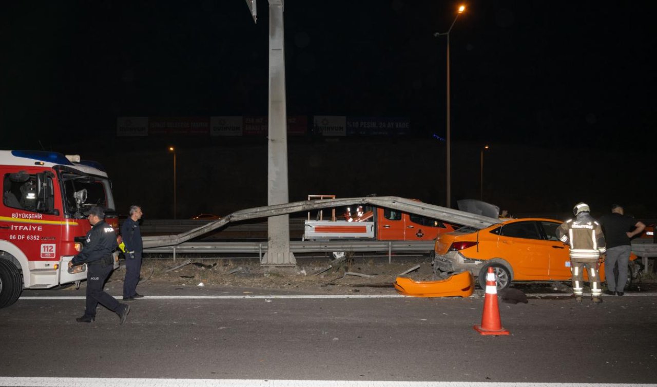  Bariyere çarpan taksinin şoförü öldü