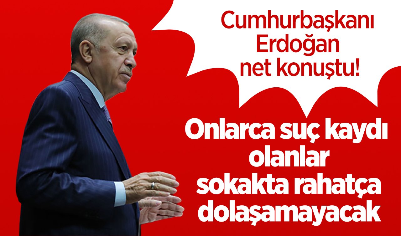  Cumhurbaşkanı Erdoğan net konuştu! Onlarca suç kaydı olanlar sokakta rahatça dolaşamayacak