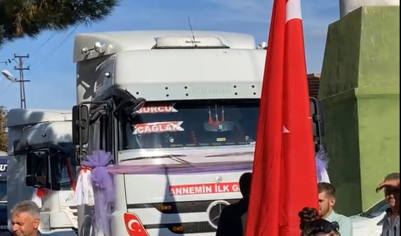  TIR’ını gelin arabası yaptı