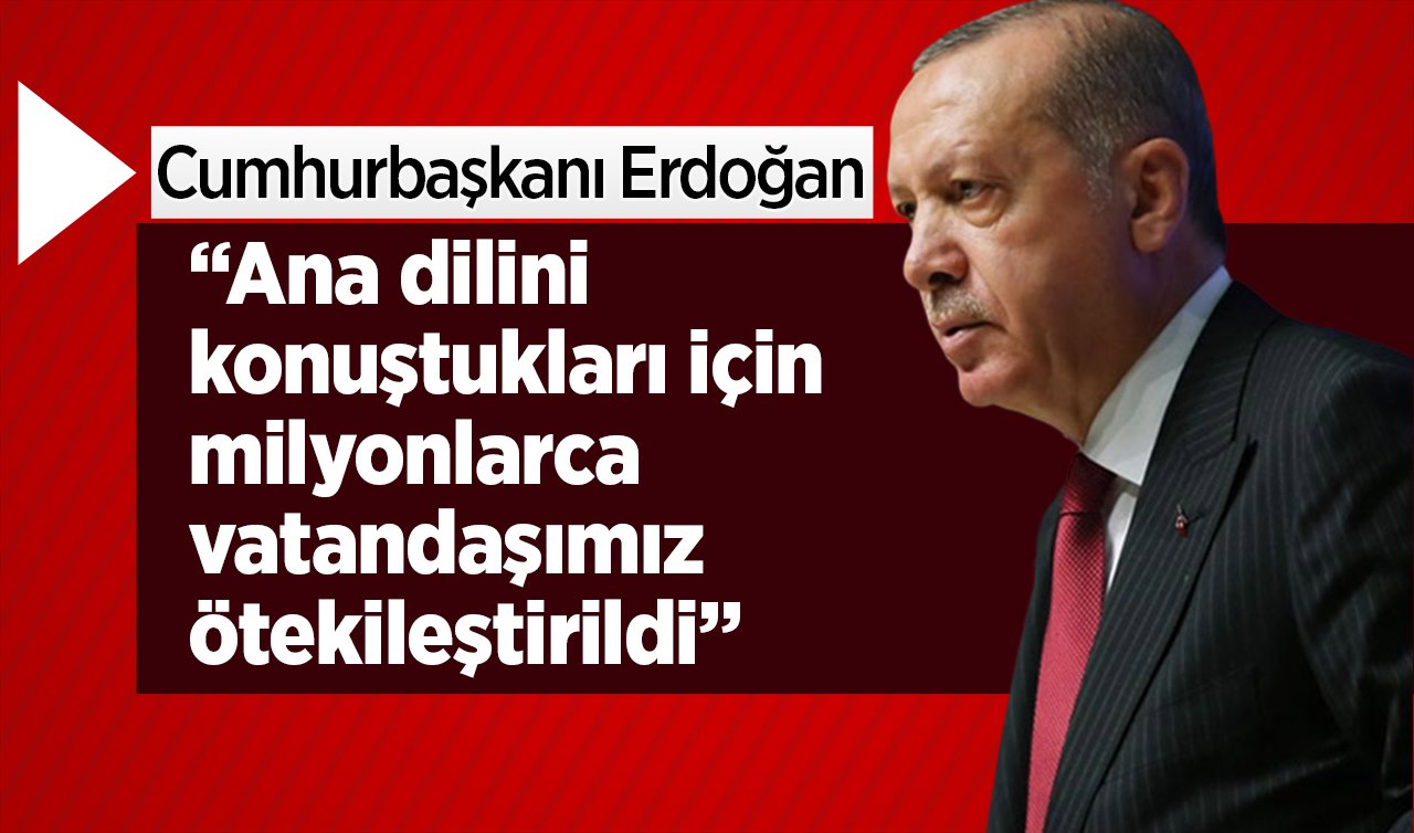 Cumhurbaşkanı Erdoğan: Ana dilini konuştukları için milyonlarca vatandaşımız ötekileştirildi