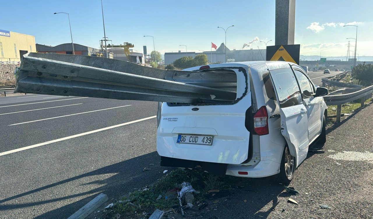 Bariyer hafif ticari araca ok gibi saplandı: 1 yaralı