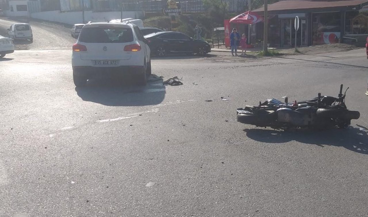  Otomobille motosiklet çarpıştı; Komiser yardımcısı ağır yaralandı