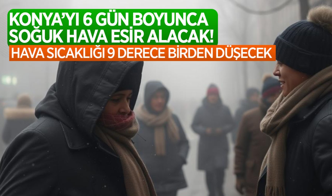 Konya’yı 6 gün boyunca soğuk hava esir alacak! Hava sıcaklığı 9 derece birden düşecek