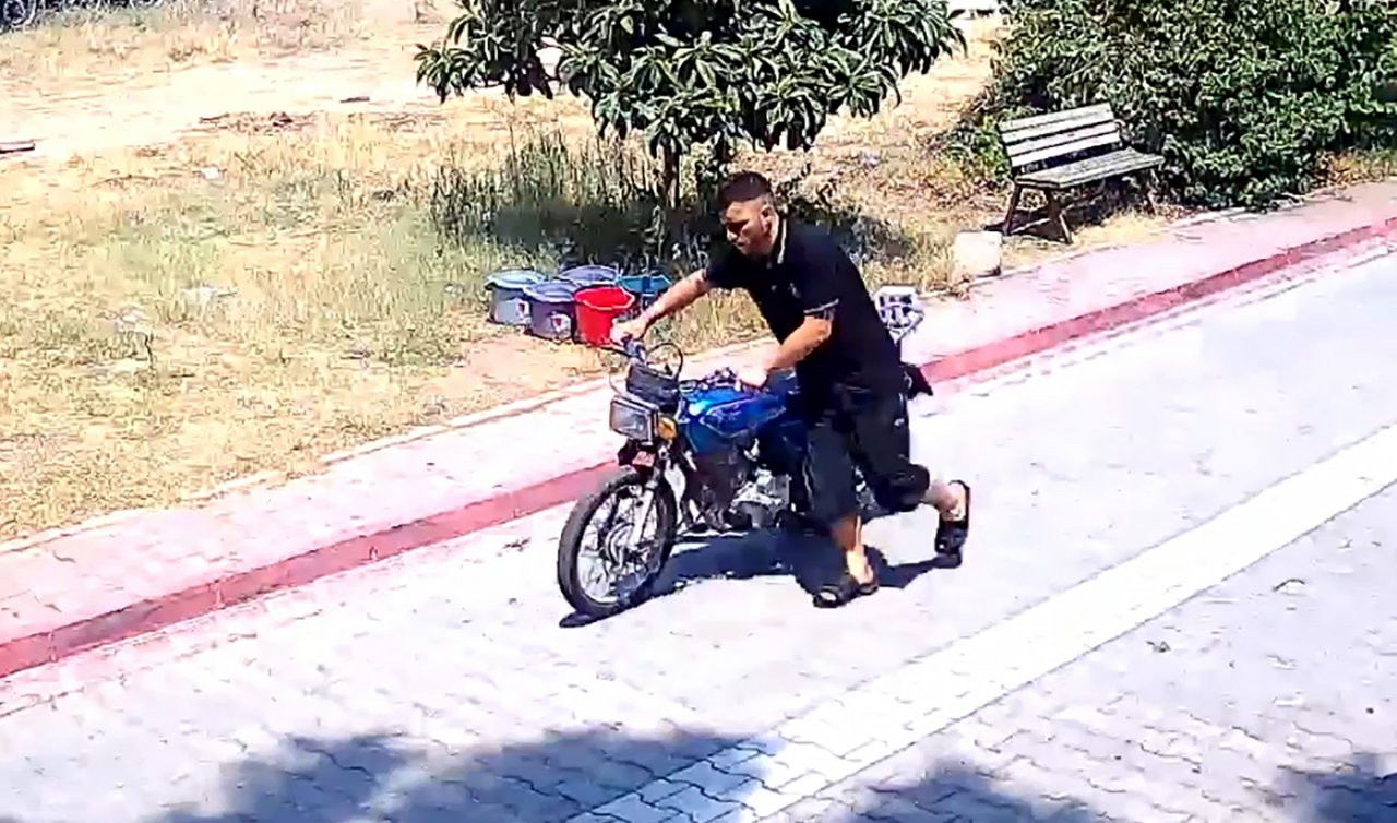 Kan testinden çıkıp motosiklet çaldı