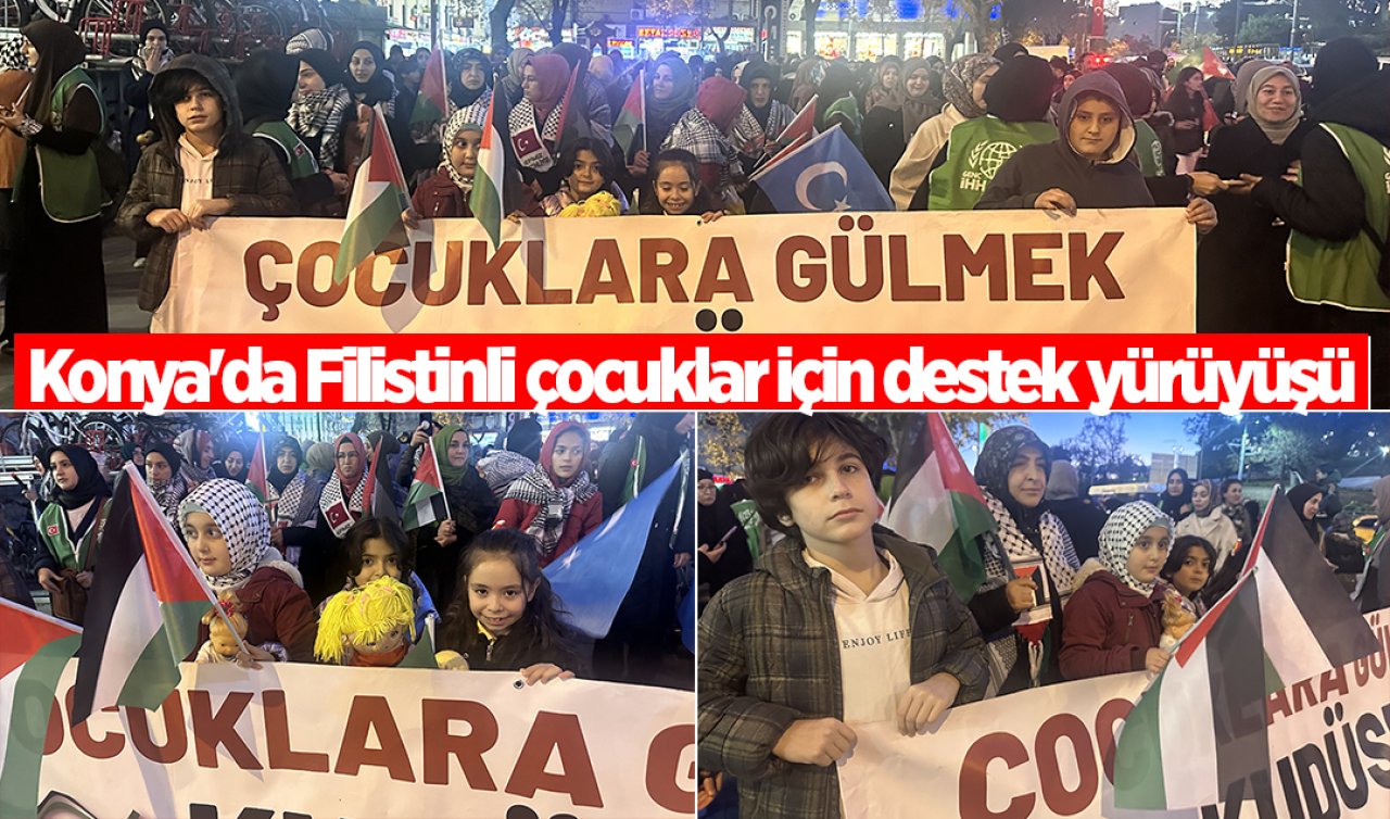 Konya’da Filistinli çocuklar için destek yürüyüşü