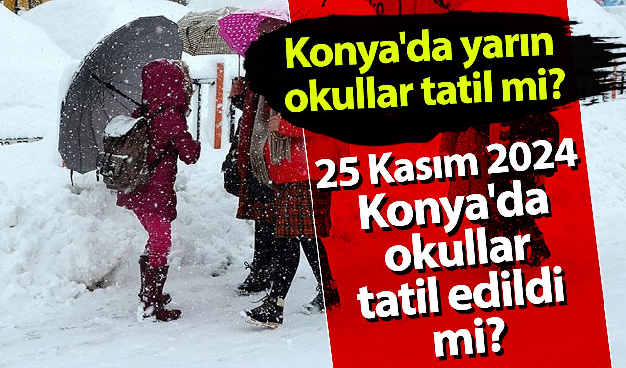 Konya’da yarın okullar tatil mi? 25 Kasım 2024 Konya’da okullar tatil edildi mi?