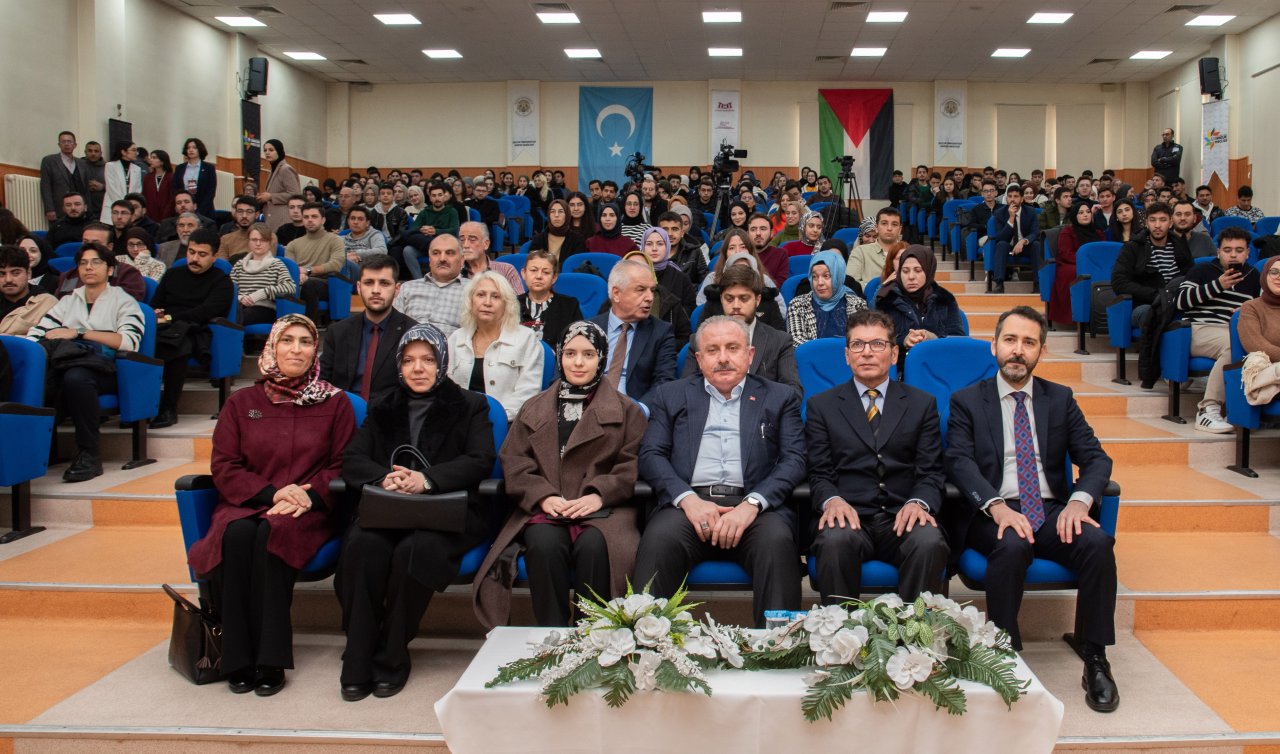 Eski TBMM Başkanı Şentop Selçuk Üniversitesinde Gazze temalı konferans verdi