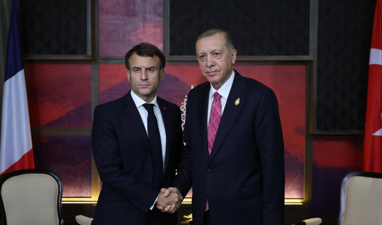  Cumhurbaşkanı Erdoğan Fransa Cumhurbaşkanı Macron ile görüştü