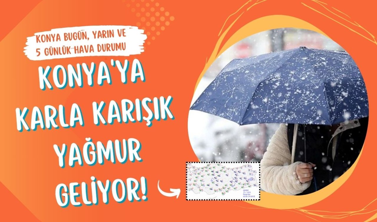 SON DAKIKA HAVA DURUMU | Konya’ya karla karışık yağmur geliyor! Konya bugün, yarın ve 5 günlük hava durumu 