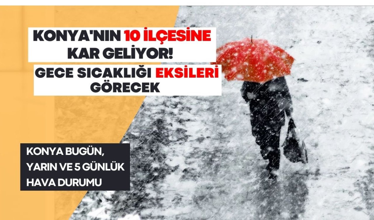 METEOROLOJİ AZ ÖNCE DUYURDU | Konya’nın 10 ilçesine kar geliyor! Gece sıcaklığı düşüyor |  Konya bugün, yarın ve 5 günlük hava durumu 