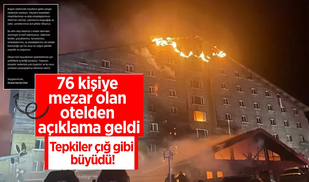 Bolu Kartalkaya’da yangın faciası! 76 kişiye mezar olan otelden açıklama geldi: Tepkiler çığ gibi büyüdü!