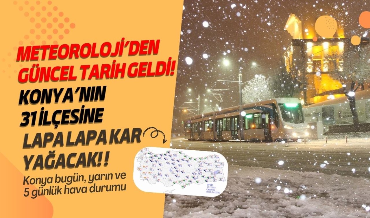 KONYA HAVA DURUMU SON DAKİKA  | Meteoroloji’den güncel tarih geldi: Konya’nın 31 ilçesine lapa lapa kar yağacak! 