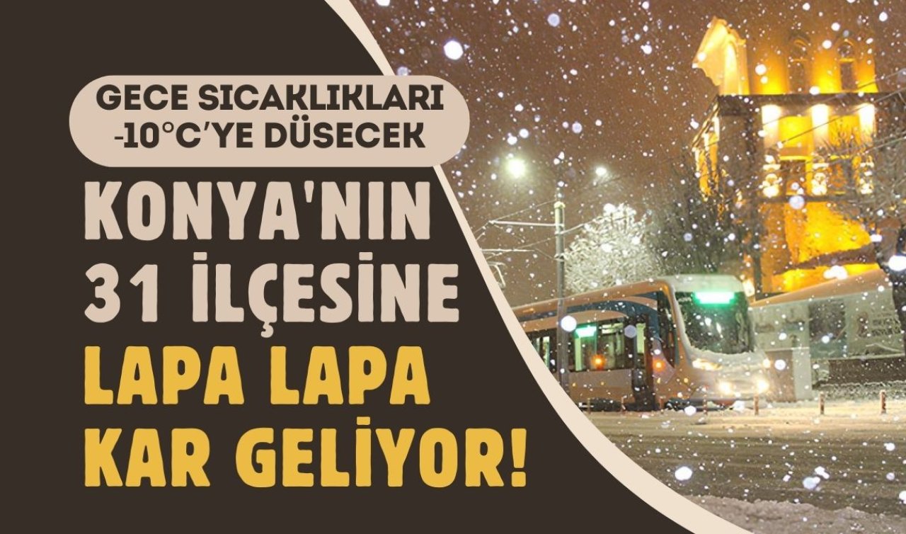 SON DAKİKA HAVA DURUMU | Konya’nın 31 ilçesine lapa lapa kar geliyor! Meteoroloji verileri güncelledi: İşte Konya 5 günlük hava durumu 