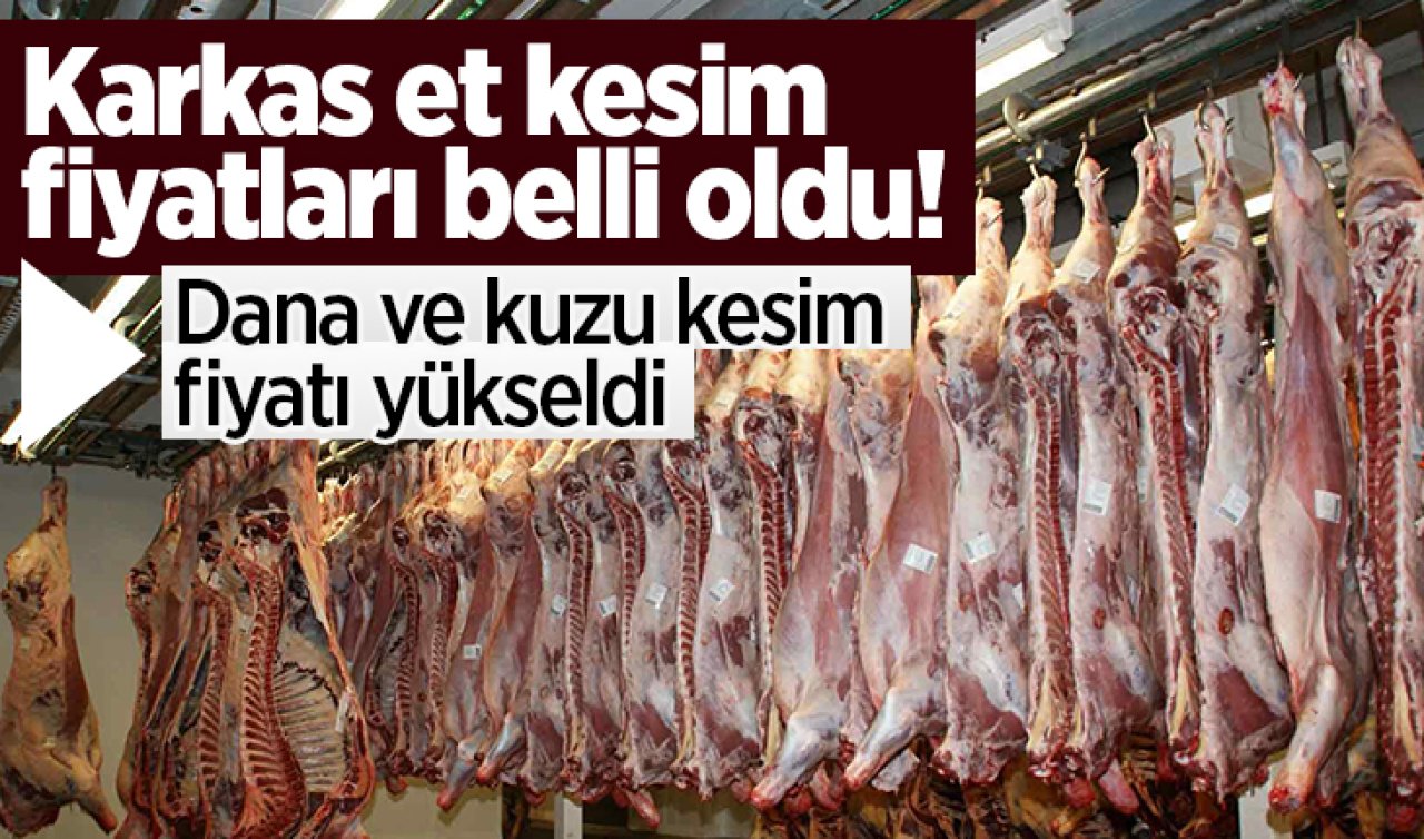 Karkas et kesim fiyatları belli oldu! Dana ve kuzu kesim fiyatı yükseldi  