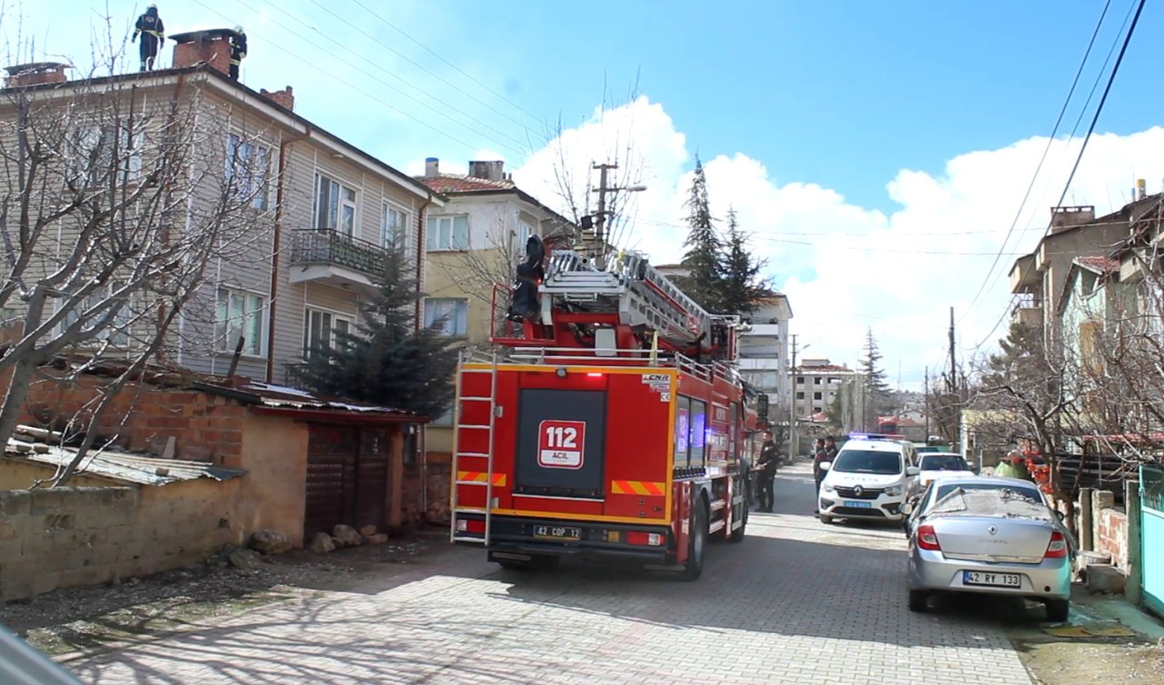 Konya’da baca yangını paniğe yol açtı! 