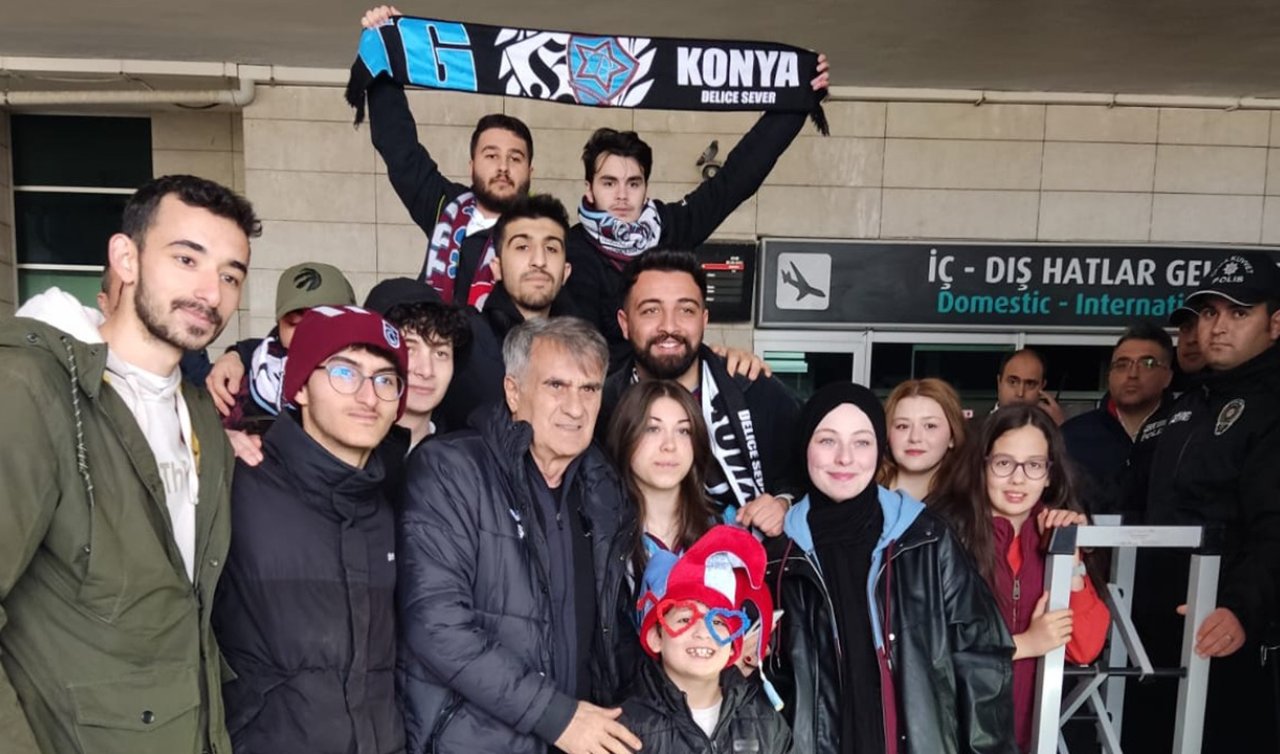 Konya’da yaşayan Trabzonlular Trabzonspor kafilesini havaalanında coşkuyla karşıladı