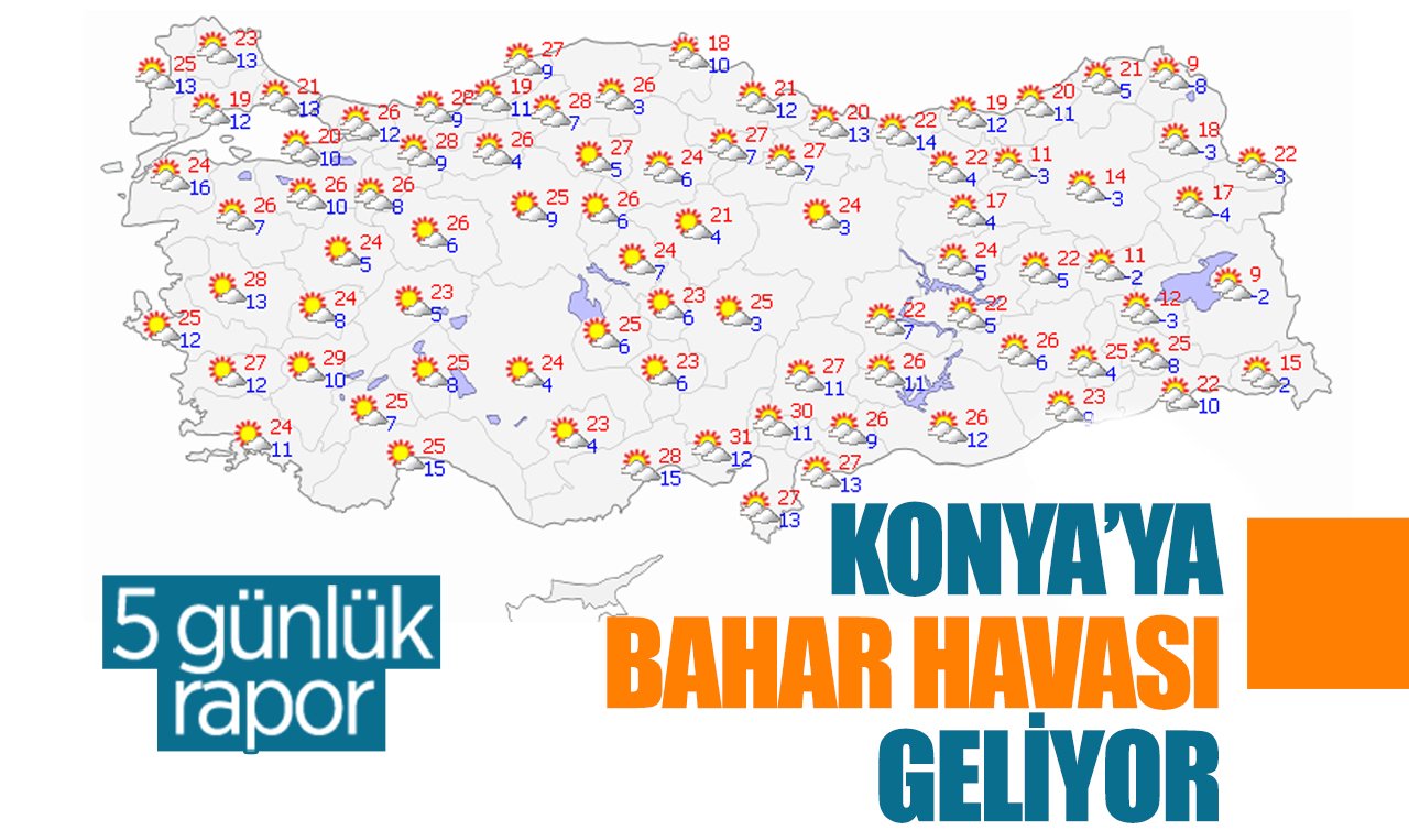 Konya’ya Bahar Havası Geliyor: Sıcaklık 25 dereceyi görecek