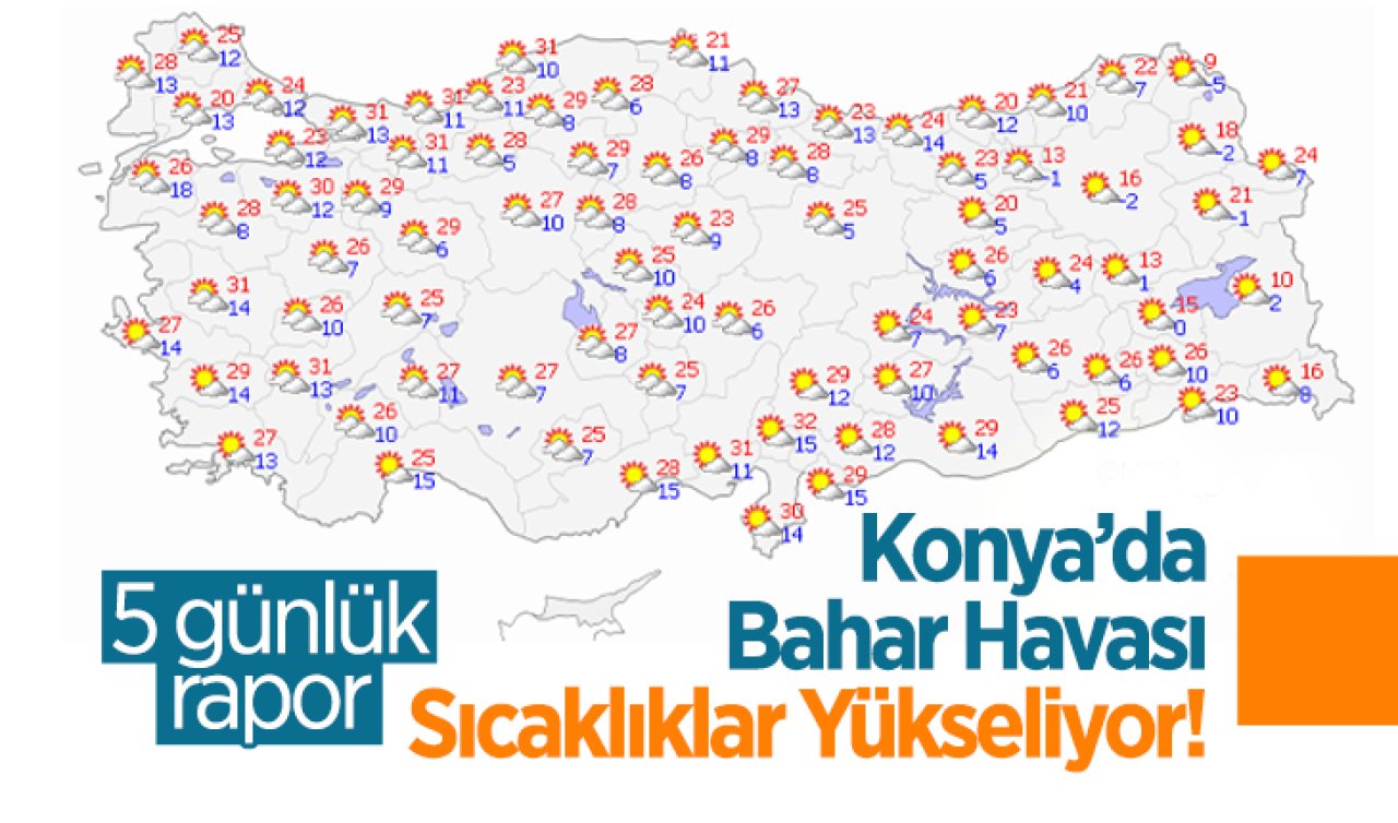 Konya’da Bahar Havası: Sıcaklıklar Yükseliyor! Termometreler 27 dereceyi görecek