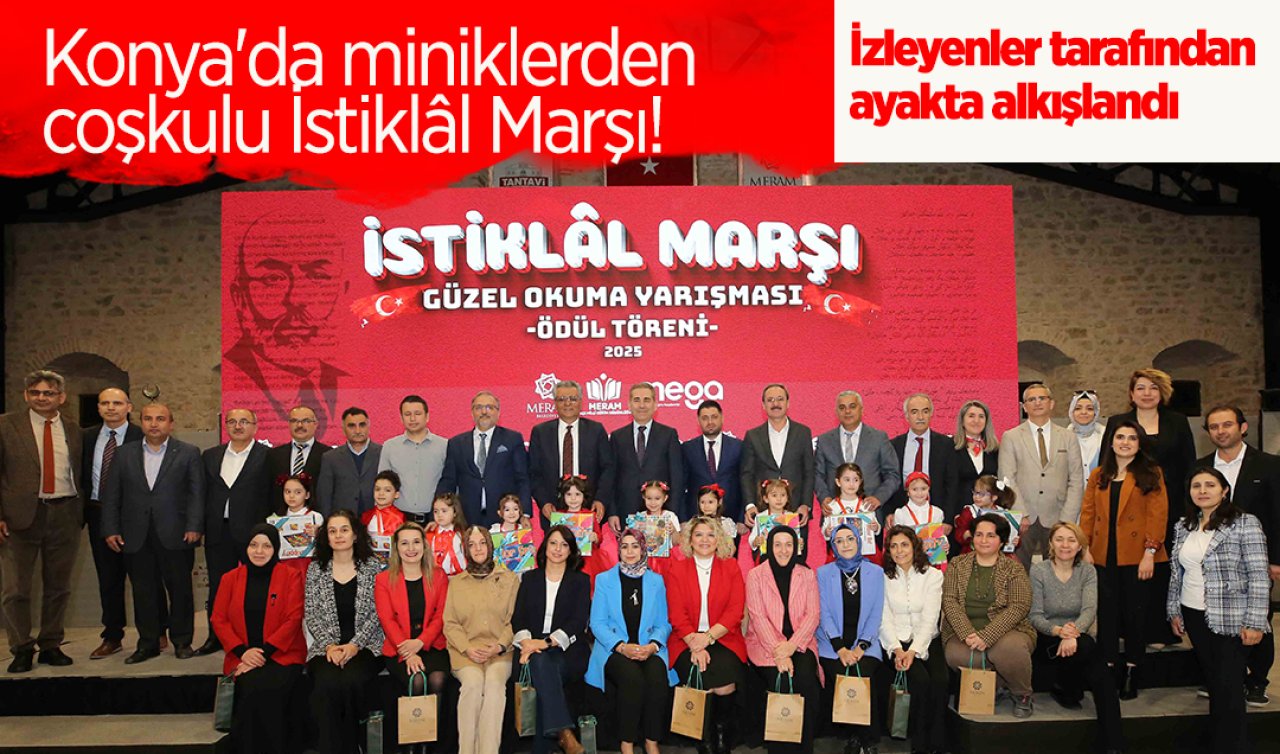 Konya’da miniklerden coşkulu İstiklâl Marşı! İzleyenler tarafından ayakta alkışlandı 