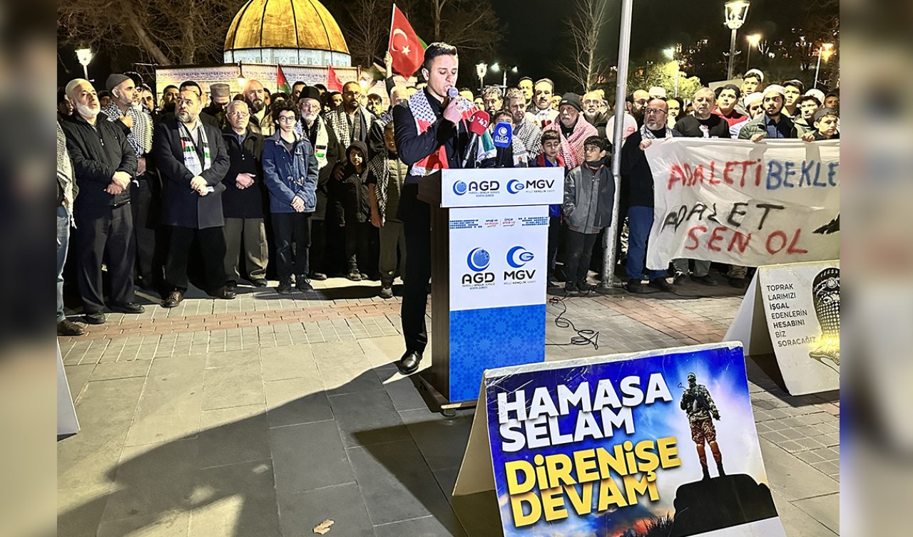 İsrail’in Gazze’ye yönelik saldırıları Konya’da protesto edildi