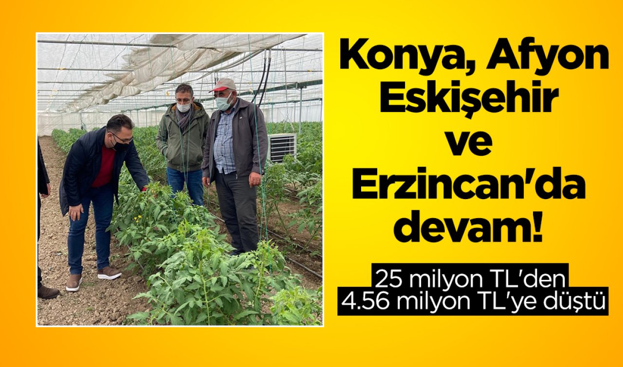 Konya, Afyon, Eskişehir ve Erzincan’da devam! 25 milyon TL’den 4.56 milyon TL’ye düştü