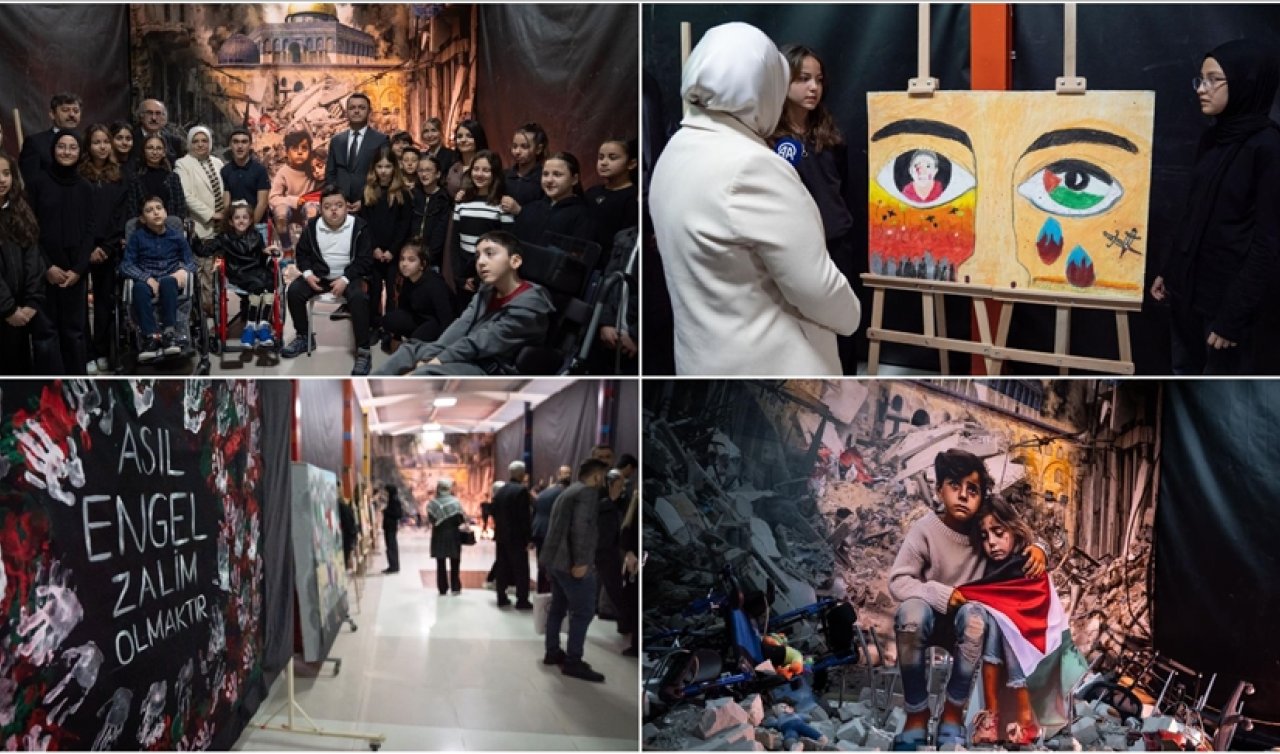 Ankara’da Gazzeli çocuklar anısına resim sergisi! Özel öğrenciler hazırladı