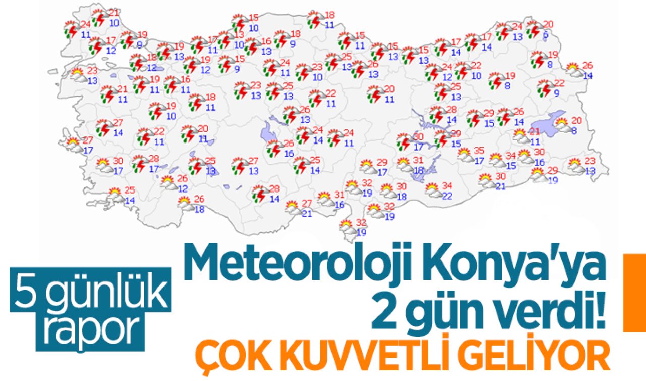 Meteoroloji Konya’ya 2 gün verdi İşte Konya 5 günlük hava durumu